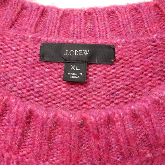 J. CREW Crewneck Sweater Merino Wool Alpaca Blend Heather Pink Women's Size XL - Picture 2 of 11